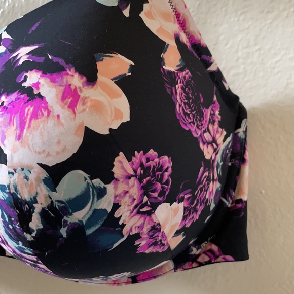 Torrid Curve Black Floral Bra Size 42 DDD - Picture 2 of 8